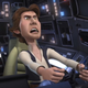An animated Han Solo grimaces while flying the Millennium Falcon on Star Wars Detours.
